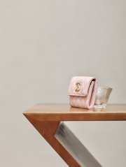 Uubags | Chanel Flip wallet Grained Calfskin & Gold Metal Light Pink 9x16.5x2cm - 3