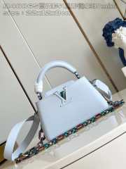 Uubags | Louis Vuitton M11422 Release Capucines Mini East-West Bag In Blue bleach 22x12x8cm - 1