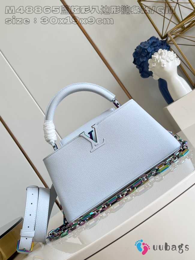 Uubags | Louis Vuitton M48865 Release Capucines East-West Bag In Blue bleach 30x19x9cm - 1