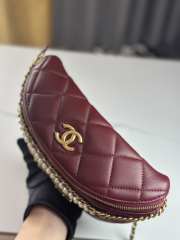 Uubags | Chanel Fanny pack Shiny Lambskin, Faux Pearls & Gold Metallic Red 17x24x11cm - 5