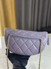 Uubags | Chanel Fanny pack Shiny Lambskin, Faux Pearls & Gold Metallic Purple 17x24x11cm - 6