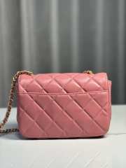 Uubags | Chanel Mini Flap Bag Shiny Lambskin & Gold Plated Metal Pink 13.5x19x7cm - 2