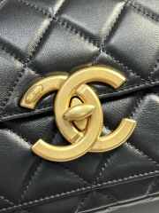 Uubags | Chanel Mini Flap Bag Shiny Lambskin & Gold Plated Metal Black 13.5x19x7cm - 5