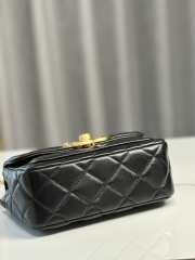 Uubags | Chanel Mini Flap Bag Shiny Lambskin & Gold Plated Metal Black 13.5x19x7cm - 4