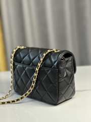 Uubags | Chanel Mini Flap Bag Shiny Lambskin & Gold Plated Metal Black 13.5x19x7cm - 3