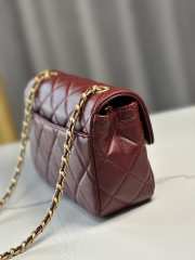 Uubags | Chanel Mini Flap Bag Shiny Lambskin & Gold Plated Metal Red 13.5x19x7cm - 6