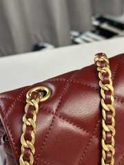 Uubags | Chanel Mini Flap Bag Shiny Lambskin & Gold Plated Metal Red 13.5x19x7cm - 3