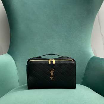 Uubags | YSL Gaby zip-around vanity case in black quilted lambskin 21x13x13cm