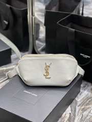 Uubags | YSL Cassandre Classic white belt bag with gold buckle 25x14x3.5cm - 6