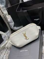 Uubags | YSL Cassandre Classic white belt bag with gold buckle 25x14x3.5cm - 5