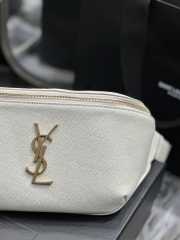 Uubags | YSL Cassandre Classic white belt bag with gold buckle 25x14x3.5cm - 3