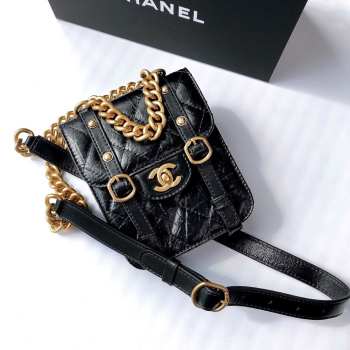 Uubags | Chanel AS2695 Mini Flap Bag Calfskin Black 17x14x7cm