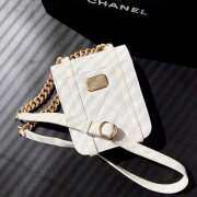 Uubags | Chanel AS2695 Mini Flap Bag Calfskin White 17x14x7cm - 6