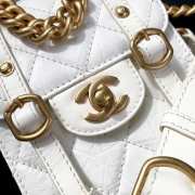 Uubags | Chanel AS2695 Mini Flap Bag Calfskin White 17x14x7cm - 4