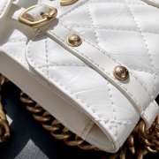 Uubags | Chanel AS2695 Mini Flap Bag Calfskin White 17x14x7cm - 2