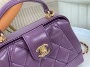 Uubags | Chanel Mini Bag with Handle Shiny Lambskin & Gold Plated Metal Purple 12x18x7cm - 6