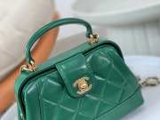 Uubags | Chanel Mini Bag with Handle Shiny Lambskin & Gold Plated Metal Green 12x18x7cm - 4