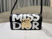 Uubags | Miss Dior Flap Bag Black and White Miss Dior Graffiti Printed Calfskin 22x11x6cm - 1