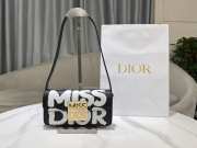 Uubags | Miss Dior Flap Bag Black and White Miss Dior Graffiti Printed Calfskin 22x11x6cm - 5