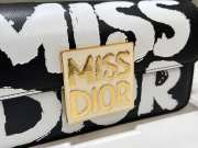 Uubags | Miss Dior Flap Bag Black and White Miss Dior Graffiti Printed Calfskin 22x11x6cm - 6