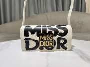 Uubags | Miss Dior Flap Bag White and Black Miss Dior Graffiti Printed Calfskin 22x11x6cm - 1