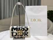 Uubags | Miss Dior Flap Bag White and Black Miss Dior Graffiti Printed Calfskin 22x11x6cm - 5