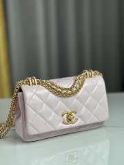 Uubags | Chanel Classic Light Pink Flap Bag Crossbody & Shoulder Bags Sheepskin Chains 18x5.5x11.5cm - 4