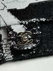 Uubags | Chanel 24 Black Grid Sequin Bag 20x13x6cm - 6