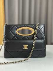 Uubags | Chanel Clutch Lambskin & Gold Plated Metal Black 19x25x3cm - 1