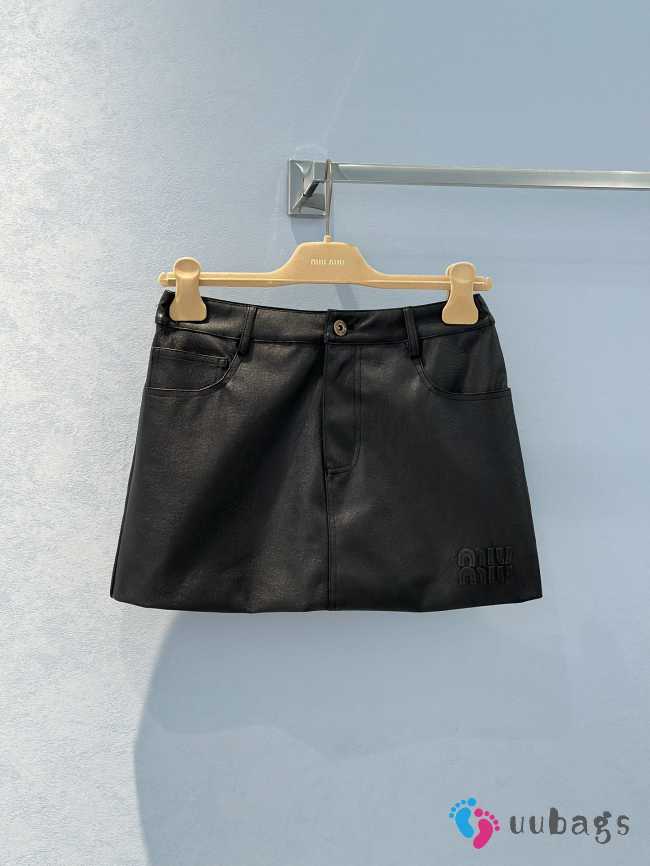 Uubags | Miu Miu Nappa leather miniskirt in black - 1