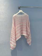 Uubags | Loewe Pink Anagram Striped Mohair-blend Sweater - 2