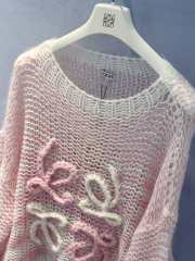 Uubags | Loewe Pink Anagram Striped Mohair-blend Sweater - 4