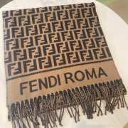 Uubags | Fendi FF Scarf Brown wool and cashmere scarf 190x30cm - 5