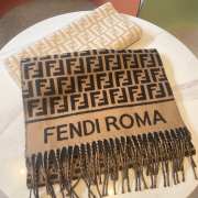 Uubags | Fendi FF Scarf Brown wool and cashmere scarf 190x30cm - 4