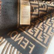 Uubags | Fendi FF Scarf Brown wool and cashmere scarf 190x30cm - 3