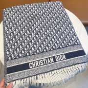 Uubags | Christian Dior Oblique Scarf Cashmere In Blue - 5