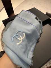 Uubags | Chanel Stole Cashmere Light Blue 90x200cm - 6