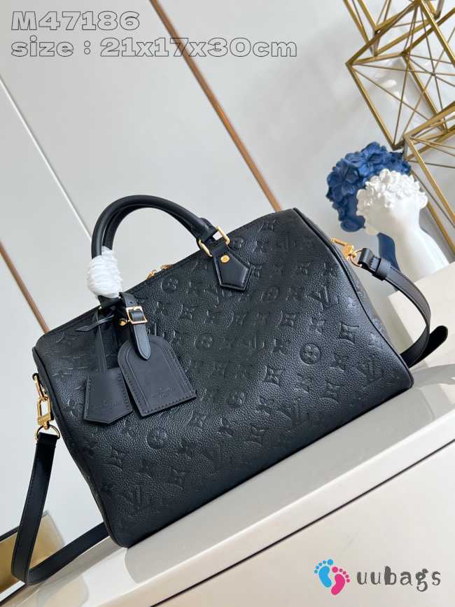 Uubags | Louis Vuitton M47186 Speedy Soft 30 Bag In Black 21x17x30cm - 1