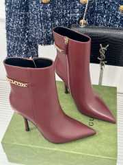 Uubags | Gucci Signoria ankle boot in burgundy 10.5cm - 1