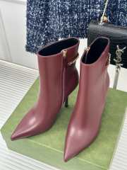 Uubags | Gucci Signoria ankle boot in burgundy 10.5cm - 4