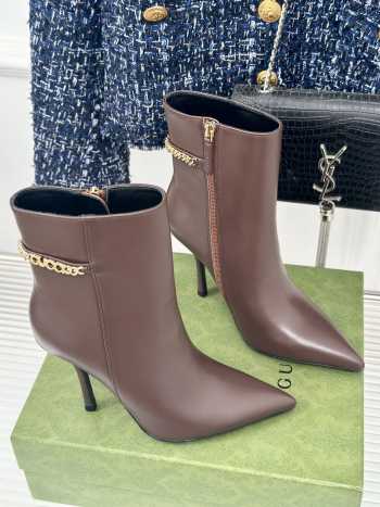 Uubags | Gucci Signoria ankle boot in brown 10.5cm