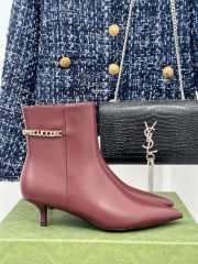 Uubags | Gucci Signoria ankle boot in burgundy 4.5cm - 1