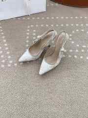 Uubags |  Dior Cotton Ribbon Toile De Jouy J'Adior Slingback 10cm Pumps In White - 1