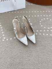 Uubags |  Dior Cotton Ribbon Toile De Jouy J'Adior Slingback 10cm Pumps In White - 6