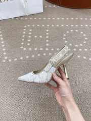 Uubags |  Dior Cotton Ribbon Toile De Jouy J'Adior Slingback 10cm Pumps In White - 4