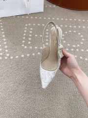 Uubags | Dior Cotton Ribbon Toile De Jouy J'Adior Slingback 6.5cm Pumps In White - 4