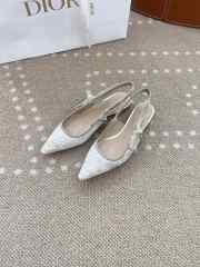 Uubags | Dior Cotton Ribbon Toile De Jouy J'Adior Slingback 1cm Pumps In White - 1