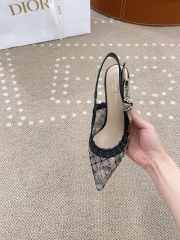 Uubags | J'Adior Slingback Pump Transparent Mesh Embroidered with Black Strass 6.5cm - 3