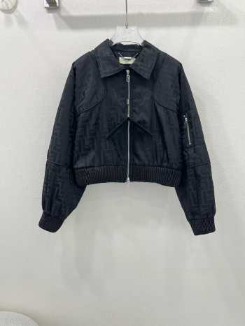 Uubags | Fendi FF Motif Bomber Jacket In Black