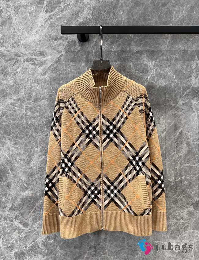 Uubags | Burberry Check Wool Blend Track Jacket - 1